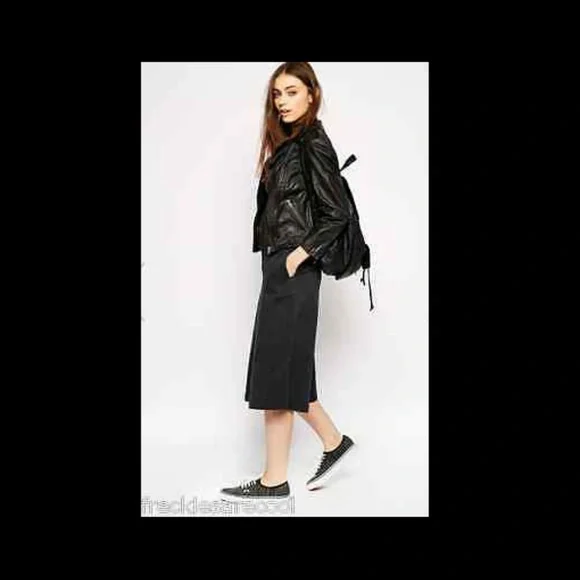 MUUBAA KOSI CROP LEATHER BIKER JACKET BLACK 8 - Picture 4 of 10